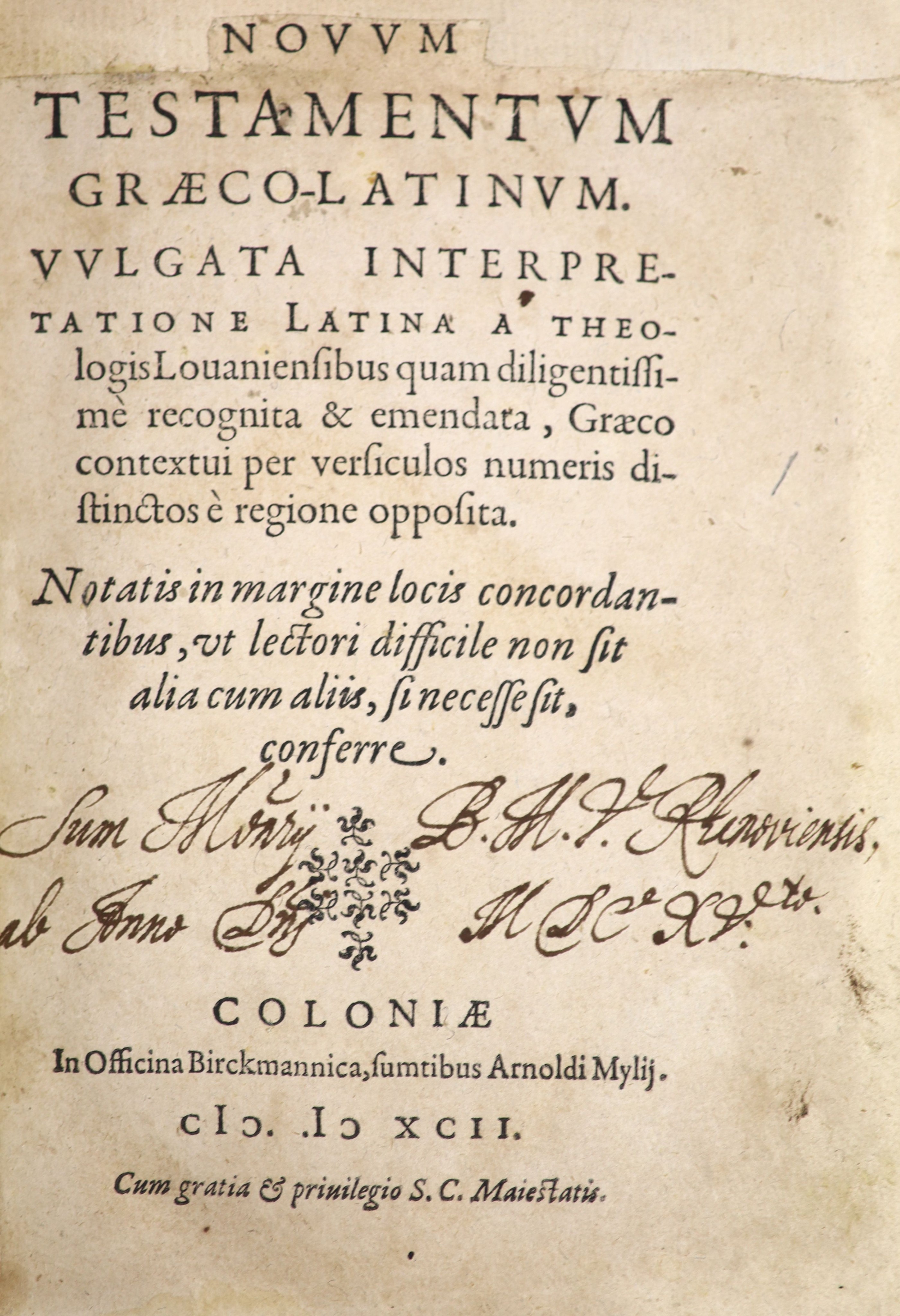 Bible - New Testament in Greek and Latin - Novum Testamentum Graeco-Latinum. Vulgata Inerpretatione Latina,